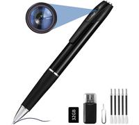 FINSUI Spy Cameras Pen 1080P Hidden Cameras Mini Portable Pocket Cam Covert Camera with 32GB SD Card Secret Camera with Video Recording Photo Taking