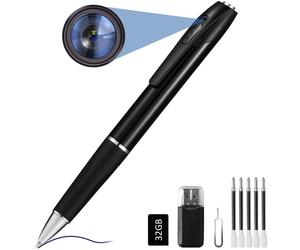 FINSUI Spy Cameras Pen 1080P Hidden Cameras Mini Portable Pocket Cam Covert Camera with 32GB SD Card Secret Camera with Video Recording Photo Taking