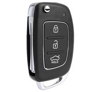 FINTERRY Car Key Fob Shell Compatible with Hyundai i10 i20 i30 i40 ix35 Elantra Tucson Santa Fe - Replacement Remote Key Housing Flip Blade 3-Button Case