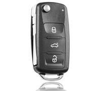 FINTERRY Car Key Fob Shell Compatible with Volkswagen Golf Polo Tiguan Passat Skoda Octavia Superb Seat Leon Ibiza - Replacement Remote Flip Key Case 3-Button