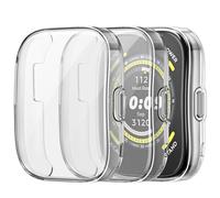 Fintie 3 Packs Screen Protector Case Compatible with Amazfit Bip 5, Soft TPU Plated Bumper Full Protective Cover Cases Scratch-Proof, Clear