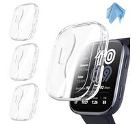 Fintie 3 Packs Screen Protector Case Compatible with Amazfit Bip 6, Soft TPU Plated Bumper Full Protective Cover Cases Scratch-Proof, Clear x 3