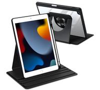 Fintie 360 Degree Rotating Case for iPad 9th Generation (2021) / 8th Generation (2020) / 7th Gen (2019) 10.2 Inch - Swiveling Protective Stand Clear Back Cover with Pencil Holder (Black)