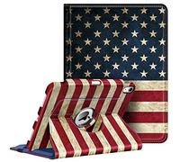 Fintie 360 Degree Rotating Case for iPad Air 11 inch M2 (2024), iPad Air 5th Generation (2022)/Air 4th Generation (2020) 10.9 inch Case with Stylus Holder, USA Flag