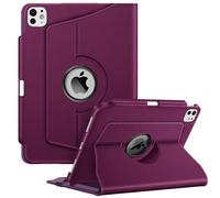 FINTIE 360-Degree Rotating Case for iPad Pro 11 Inch (2024) M4 with Pencil Holder - Adjustable Swiveling Stand and Auto Sleep/Wake Function, Purple