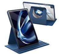 Fintie 360 Degree Rotating Case for Samsung Galaxy Tab A11+ Plus 11 Inch 2025/ A9+ Plus 2023, Swiveling Protective Stand Clear Back Cover, Auto Wake/Sleep, Navy