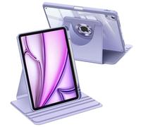 FINTIE 360 Rotating Case for iPad Air 11-inch M3 (2025) / M2 (2024), iPad Air 5th (2022) / 4th Generation 10.9 Inch - Swivelling Protective Stand Clear Back Cover with Pencil Holder, Lilac Purple