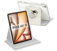 FINTIE 360 Rotating Case for iPad Air 11-inch M4 (2026)/M3 (2025)/M2 (2024), iPad Air 5th Generation (2022) 10.9 Inch - Swivelling Protective Stand Clear Back Cover with Pencil Holder, Shiny Starlight