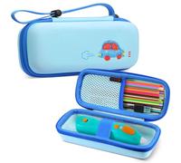 FINTIE 3D Pen Case for Kids, Protective Leather Storage Box for 3Doodler Start/Start+ Essentials (2023/2024), Waterproof Organizer with Adjustable Hand Strap (Blue)