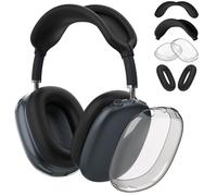 FINTIE 4 in 1 Case for AirPods Max 2 (2026) & AirPods Max 1 (2020/2024), All-Round Protective Cover Kit with Clear TPU Ear Cup Cover, Silicone Ear Pad & Headband Cover Set (Black)