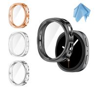 FINTIE 4 Pack Cases Compatible with Samsung Galaxy Watch 8 44mm 2025, Premium Soft TPU Screen Protector All-Around Protective Bumper Shell Cover, Black/Silver/Rose Gold/Clear