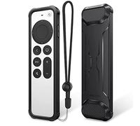 Fintie Apple TV Siri Remote 2021 2022 Protective Case, Soft TPU Lightweight Anti-Slip Shockproof Cover for Apple TV 4K / HD Siri (2nd Generation/3rd Generation) Black