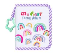 FINTIE Baby Photo Album 4x6 Inch, 18 Photos My First Family Album Book with Soft Cloth Cover & Hook for Newborn/Toddlers/Kids/Baby Shower Memory Birthday Gifts, Dreamy Rainbow