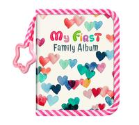 FINTIE Baby Photo Album 4x6 Inch, 18 Photos My First Family Album Book with Soft Cloth Cover & Hook for Newborn/Toddlers/Kids/Baby Shower Memory Birthday Gifts, Raining Hearts