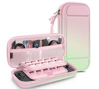 FINTIE Carrying Case for Nintendo Switch 2 (2025) - [Shockproof] Hard Shell Protective Cover Portable Travel Bag with Game Card Slots & Inner Pocket for Accessories, Pink/Green