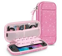 FINTIE Carrying Case for Nintendo Switch 2 (2025) - [Shockproof] Hard Shell Protective Cover Portable Travel Bag with Game Card Slots & Inner Pocket for Accessories, Glittering Pink