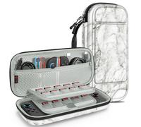 FINTIE Carrying Case for Nintendo Switch 2 (2025), Shockproof Hard Shell Switch 2 Case, Protective Cover Travel Bag with 19 Game Card & 2 Micro SD Card Slots & Inner Pocket (marble)
