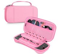FINTIE Carrying Case for Nintendo Switch 2 (2025), Shockproof Hard Shell Switch 2 Case, Protective Cover Travel Bag w/19 Game Card & 2 Micro SD Card Slots & Inner Pocket for Accessories, Pink