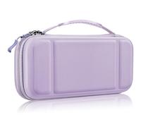 FINTIE Carrying Case for Nintendo Switch OLED Model 2021/Switch 2017 - [Shockproof] Hard Shell Protective Cover Travel Bag w/10 Game Card Slots for Switch Console Joy-Con & Accessories, Pastel Purple