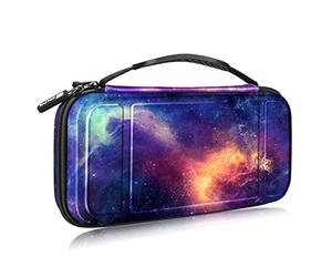 FINTIE Carrying Case for Nintendo Switch OLED Model 2021/Switch 2017 - [Shockproof] Hard Shell Protective Cover Travel Bag w/10 Game Card Slots for Switch Console Joy-Con & Accessories, Galaxy
