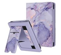FINTIE Case Compatible with 6 inch Kobo Clara Colour/BW 2024 and Kobo Clara 2E 2022 - Book Reader Case Cover with Kickstand, Card Slot and Hand Strap, Lilac Marble
