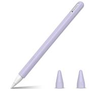 FINTIE Case Compatible with Apple Pencil Pro/Pencil (2nd Generation), Lightweight Soft Silicone Protective Case Cover with 2 Tip Lids, Lilac
