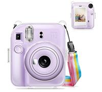 FINTIE Case Compatible with Fujifilm Instax Mini 12 Instant Photo - Protective Hard Crystal Bag with Pocket for Storing Photos & Adjustable Shoulder Strap,