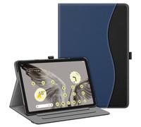 FINTIE Case Compatible with Google Pixel Tablet 11 Inch 2023 - [Multi-Angle] Viewing Protective Cover with Pocket & Pencil Holder, Support Charging Speaker Dock, Navy/Black