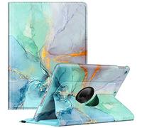 FINTIE Case Compatible with iPad 10.2 Inch 9th/8th/7th Generation (2021/2020/2019), 360 Degree Rotating Case Cover with Pen Storage Function, Emerald Marble