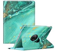 FINTIE Case Compatible with iPad 10.2 Inch 9th/8th/7th Generation (2021/2020/2019), 360 Degree Rotating Case Cover with Pen Storage Function, Aquatic Wave