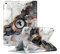 FINTIE Case Compatible with iPad 9th Generation 2021 / 8th Gen 2020 / 7th Gen 2019 10.2 Inch - [Stylus Storage] 360° Rotating Protective Case Cover, Cloud Marble