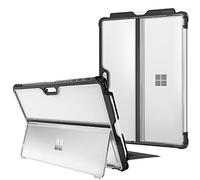 FINTIE Case Compatible with Microsoft Surface Pro 7 Plus / 7/6 / 5 / LTE - Shockproof Folio Protective Rugged Cover Fit Type Cover Keyboard and Original Kickstand, Frost Clear
