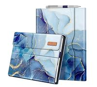 FINTIE Portfolio Case for Microsoft Surface Pro 7+/7/6/5/4/3, 12.3-inch Business Cover with Pocket, compatible with Type Cover Keyboard, Ocean Marble