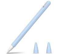 FINTIE Case Compatible with Pencil (2nd Generation), Lightweight Soft Silicone Protective Case Pouch with 2 Tip Covers for iPad Pro 11/12.9 iPad Air 4, Light Blue