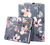 FINTIE Case for Microsoft Surface Pro 7+/Surface Pro 7/Pro 6/Pro 5/Pro 4/Pro 3 - Multi-Angle Adjustable Magnetic Closure Protective Case Cover with Document Pocket, Flower Hibiscus