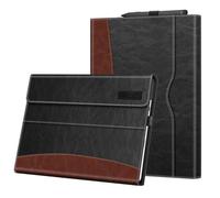 Fintie Case for 13 Inch Microsoft Surface Pro 11/10/9 - Multiple Angle Viewing Portfolio Business Cover with Pocket & Stylus Holder, Compatible with Type Cover Keyboard (black/brown)