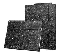 Fintie Case for 13 Inch Microsoft Surface Pro 11/10/9 - Multiple Angle Viewing Portfolio Business Cover with Pocket & Stylus Holder, Compatible with Type Cover Keyboard (Glitter Black)