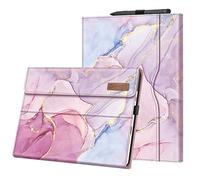 FINTIE Case for 13 Inch Microsoft Surface Pro 9 / Pro 9 5G (2022) - Multiple Angle Viewing Portfolio Business Cover with Pocket and Stylus Holder, Compatible with Type Cover Keyboard, Glitter Marble