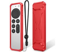 Fintie Case for 2022/2021 Apple TV Siri Remote Control - Soft TPU Non-Slip Shockproof Case for Apple TV 4K / HD Siri Remote Controller (3rd/2nd Generation), red