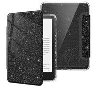 FINTIE Case for 7" All-New Kindle Paperwhite (12th Generation, 2024) & Kindle Colorsoft Signature Edition, Ultra Clear Soft Light Transparent TPU Back Cover Auto Wake/Sleep, Glitter Black