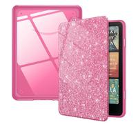 FINTIE Case for 7" Kindle Paperwhite 12th Gen 2024 and Colorsoft Signature Edition - Hybrid Slim Clear Back Shell Shockproof Cover Auto Sleep/Wake for Kindle Paperwhite 2024, Glitter Magenta