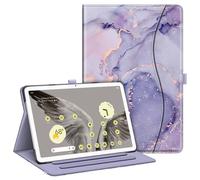 Fintie Case for Google Pixel Tablet 11 Inch 2023 Release, Multi-Angle Viewing Protective Stand Cover with Pocket & Pencil Holder Compatible with Charging Speaker Dock, Lilac Marble