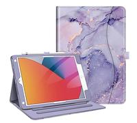 FINTIE Case for iPad 9th / 8th / 7th Generation (2021/2020/2019) 10.2 Inch - [Corner Protection] Multi-Angle Viewing Stand Cover with Pocket & Pencil Holder, Auto Wake Sleep, Lilac Marble