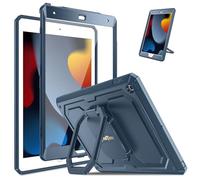 Fintie Case for iPad 9th / 8th / 7th Generation (2021/2020/2019) 10.2 Inch - [Tuatara Magic Ring] 360 Degree Rotating Grip Stand Shockproof Fully-Body Rugged Cover with Screen Protector, Navy