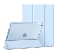 FINTIE Case for iPad 9th / 8th / 7th Generation 2021/2020/2019 10.2 Inch | [with Pencil Holder] Ultra Slim Cover, Frosted Coloured Back Shell, Viewing & Typing Angles, Blue