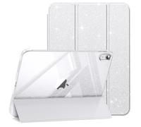 FINTIE Case for iPad A16 11th Gen 11 Inch 2025 and 10th Gen 10.9 Inch 2022 | Ultra Slim, Frosted Coloured Back Shell, Fold-back Stand, Auto Wake Sleep, for School or Office, Glitter Silver