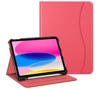 FINTIE Case for iPad 10th Generation (2022) 10.9 Inch, Multi-Angle Viewing Protective Stand Cover with Pencil Holder & Pocket, Auto Sleep/Wake, Pink