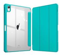 FINTIE Case for iPad (A16) 11th Generation 11 Inch 2025, iPad 10th Generation 10.9 Inch 2022 - [Pen Storage] Clear Transparent Case, Shockproof Edge Cover, Turquoise