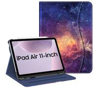 FINTIE Case for iPad Air 11 Inch (2025/2024) M3/M2, iPad Air 5th / 4th Generation (2022/2020) - [Multi-Angle Viewing] Folio Stand Protective Cover with Pencil Holder & Pocket, Galaxy