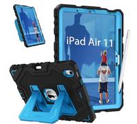FINTIE Case for iPad Air 11 inch (2025/2024) M3/M2 [NOT for 2025 iPad 11 A16], Fully-Body Rugged Heavy Duty Shockproof Protective Case with Built-in Stand for Kids Boys & Girls, Black+Blue